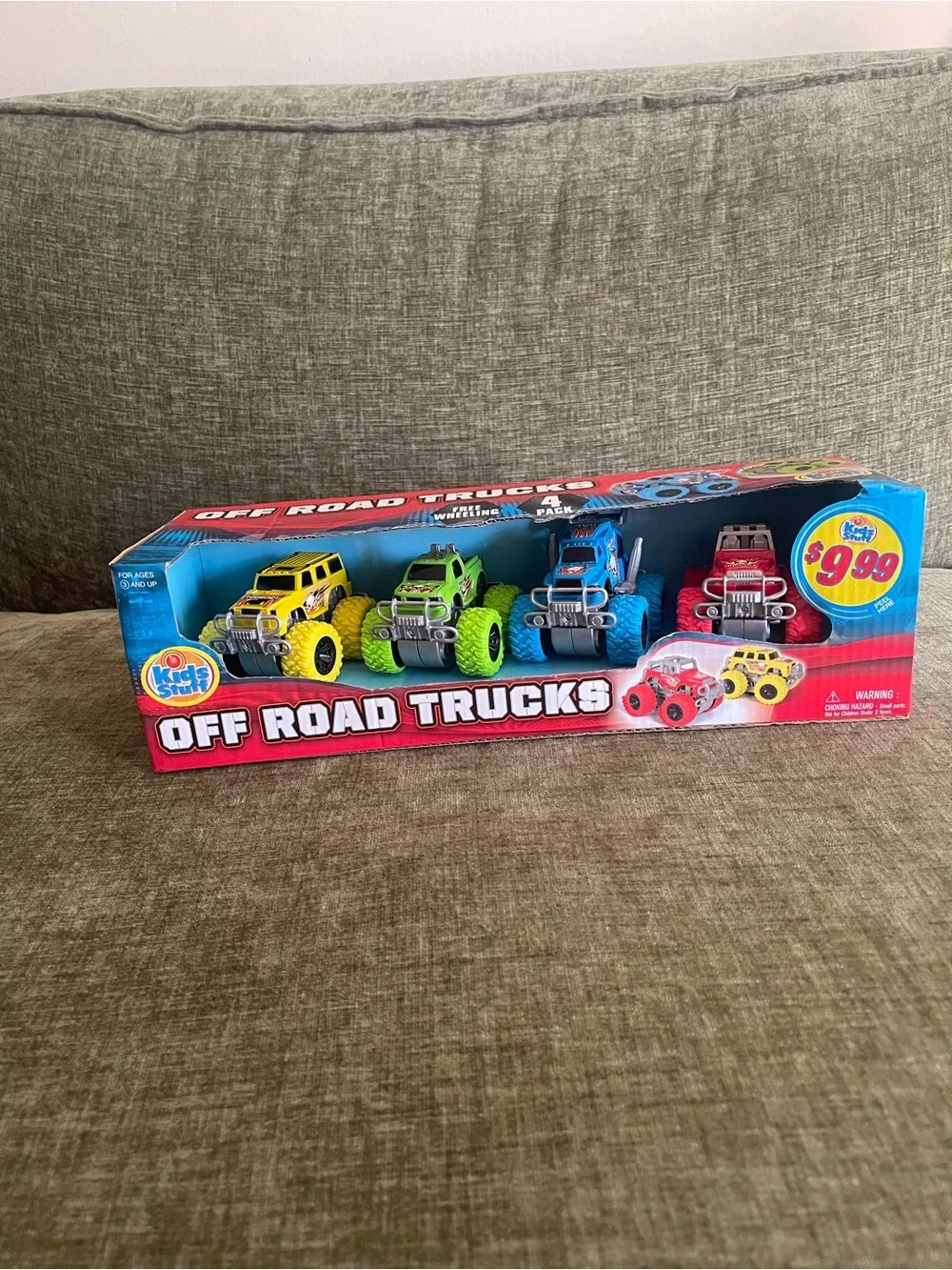 Kids Off-Road Truck 4-Pack by - Yellow, Green, Blue, Red